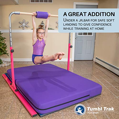 Tumbl Trak Home Practice Mat, 4 ft x 6 ft x 6 in, Soft Pillow Mat, Thick Gymnastics Landing Mat for Home - color: Purple