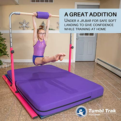 Tumbl Trak Home Practice Mat, 4 ft x 6 ft x 6 in, Soft Pillow Mat, Thick Gymnastics Landing Mat for Home - color: Purple