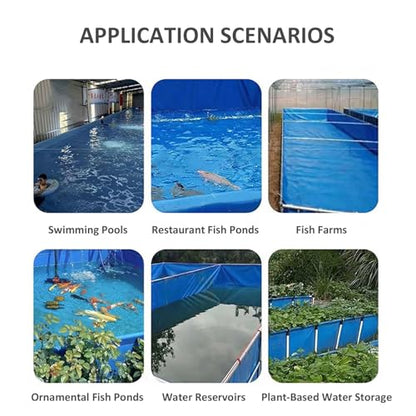 Foldable Canvas Fish Pond Tank, Above Ground Fish Pond Koi Goldfish Turtle Breeding Pool, Portable Indoor Outdoor Aquarium, Ornamental Water Storage Tank with Metal Frame & Drain Valve - size: 1.5x1.5x0.8m