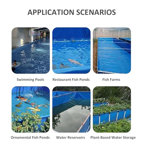 Foldable Canvas Fish Pond Tank, Above Ground Fish Pond Koi Goldfish Turtle Breeding Pool, Portable Indoor Outdoor Aquarium, Ornamental Water Storage Tank with Metal Frame & Drain Valve - size: 1.5x1.5x0.9m