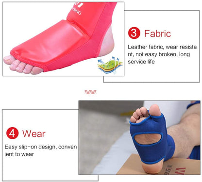 WESING Pro Instep Guard Foot Guard for Martial Arts Muay Thai MMA - color: Red, size: Medium