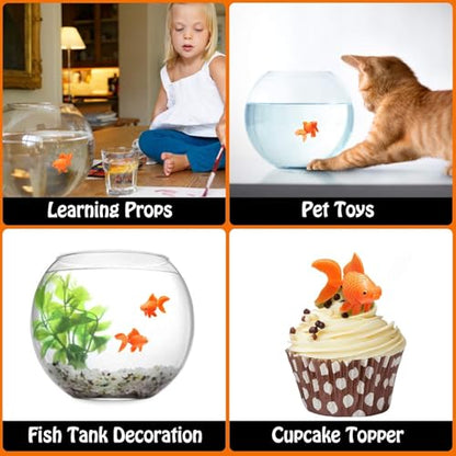 Pieces Fake Goldfish Plastic Floating Artificial Aquarium Fish Realistic Moving Orange Goldfish Ornament Decorations for Aquarium Tank