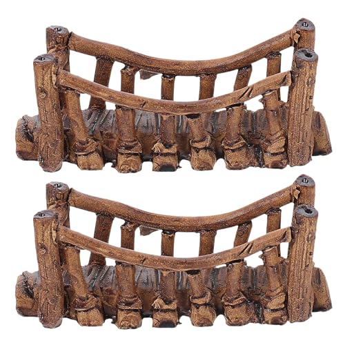 SUPVOX 2PCS Fairy Garden Bridges: Mini Ceramics Bridge - Outdoor Small Miniature Figurines - Fish Tank Terrarium Decor Statue for Aquarium Ornaments