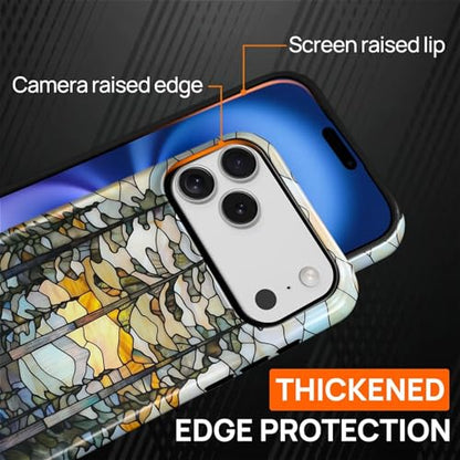 Magnetic Case for iPhone 17 Pro Max,Compatible with Magsafe PC Hard Shell Silicone Inner Bumper Anti-Scratch Full-Body Cover Shockproof Slim Design Mountains Sunset