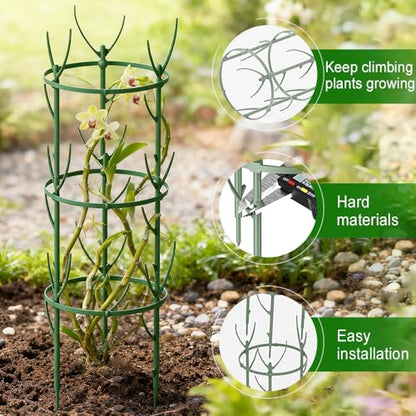 Stackable Monstera Plant Support, 2025 Upgraded Plant Support Stakes for Indoor Outdoor Plants, Climbing Plant Support Structures Plant Holder Stick Moss Pole for Tall Potted Plants (2sets)