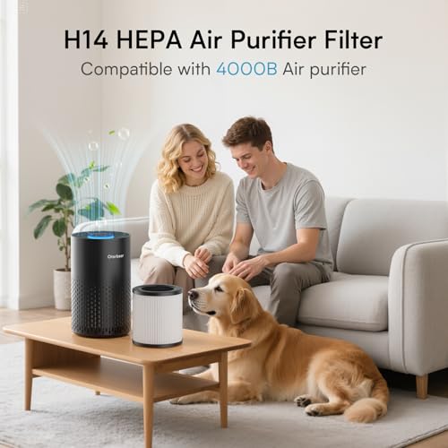 Set of 1 Replacement Filter - Compatible with Oterbear 4000B Air Purifier - HEPA Activated Carbon Filter for Home Bedroom Smoke, Dust, Odors, Pollen, Pet Dander removal