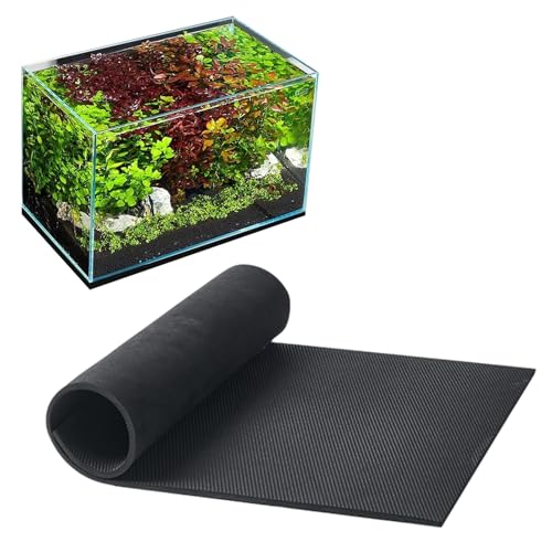 Aquarium Leveling Mat, 24x12 Inch Neoprene Non-Slip Fish Tank Pad Waterproof Shockproof Easy to Cut for Fish Tank Stability, Black - size: 24x12 Inch