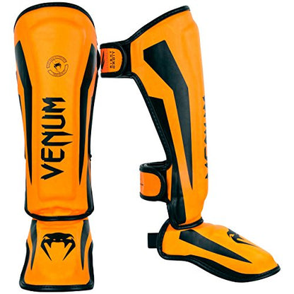 Venum Kids Elite Shinguards - color: Neo Orange, size: Medium: 6-8 Years