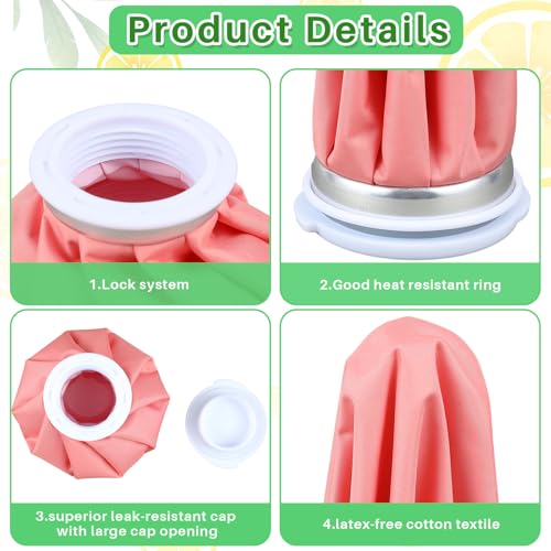 Honoson 4 Pack Reusable Ice Bags Hot Cold Bag Leakproof,Vivid Pure Style | Reusable Ice Pack, Ice Bags Hot Water Bag,Screw Cap No-Leak Elastic Breathable for Sports & Home Use,Wide Opening Easy Fill - style: Vivid Pure Style