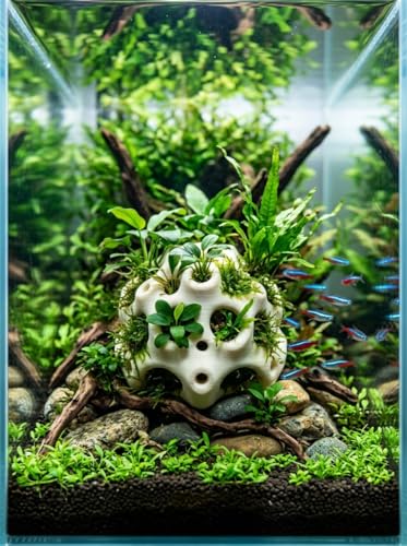Aquarium Fish Shelter & Shrimp Cave 3D Printed Premium Breeding House for Fish Fry, Baby Shrimp Hideout, Moss & Plant Holder for Aquascaping, Non-Toxic Live Fish Tank Decoration Organizer