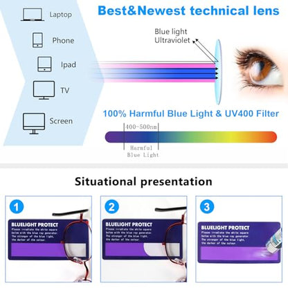 Makeup Reading Glasses for Women Metal Frame Flip Down Magnifying Cosmetic Readers Blue Light Blocking - color: Red