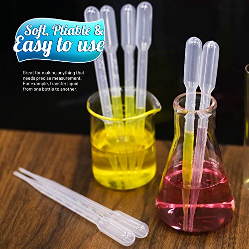 Teenitor 3ML Pipettes Plastic Eye Droppers, 25PCS Plastic Transfer Pipettes for Essential Oils, Dropping Pipettes 3Ml Plastic Dropper Transfer of Liquids