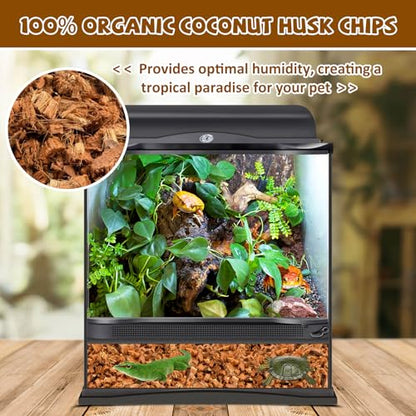 Legigo 2 Pack Coconut Chip Substrate for Reptiles, Natural Coco Husk Chip Reptiles Bedding, Compressed Coconut Chip Substrate for Snake, Tortoise, Ball Python, Gecko, Lizard Terrarium Tanks - color: 2 Pack