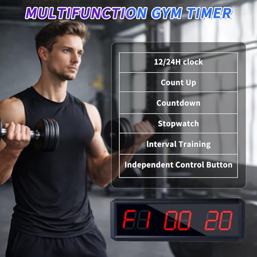 Large Stopwatch with Start/Stop Button、LED Digital Timer with Stand、360° Press Button、Stopwatch for Obstacle Course、Fitness Clock for Home Gym、Interval Timer for Exercise (1.5 red) - color: 1.5 Red