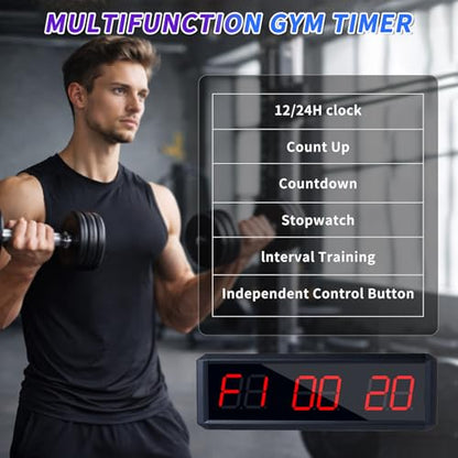 Large Stopwatch with Start/Stop Button、LED Digital Timer with Stand、360° Press Button、Stopwatch for Obstacle Course、Fitness Clock for Home Gym、Interval Timer for Exercise (1.5 red) - color: 1.5 Red