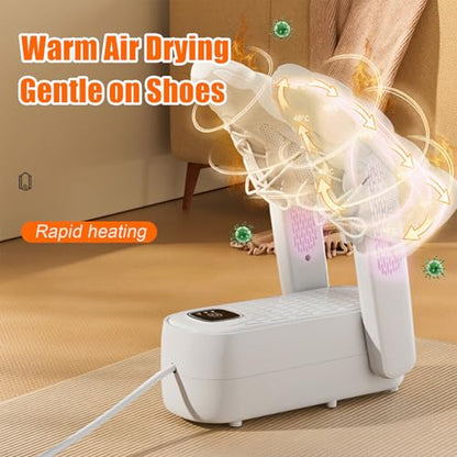 Boot Dryer - 3-4 Heat Settings, 360° Quick Drying, Auto Shut-Off and Timer for Tennis, Work Boots, Gloves