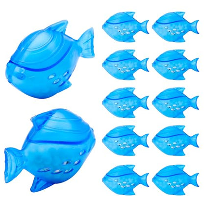 Funmit Humidifier Cleaning Fish, 12 Pack Humidifier Cleaner for Humidifiers and Fish Tanks, Purifies Water, Prevents Hard Water Build-Up, Reduces Scale, Blue