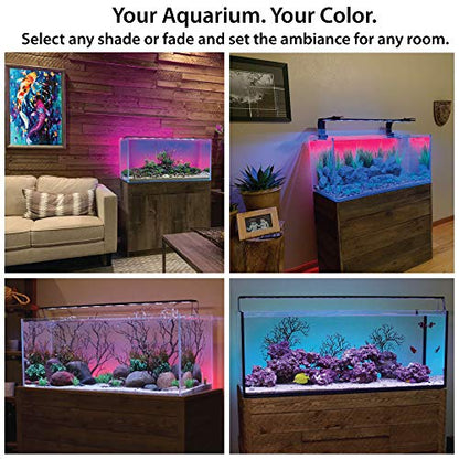 CURRENT USA 48" Serene Aquarium LED Background Light Kit | Fish Tank Lighting Backdrop Decoration Black 3D 40, 55, 75, 90 Gallon Tank (3153)