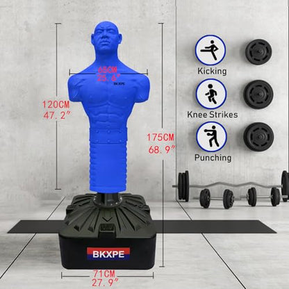 Heavy Duty Punching Bag Stand, Free Standing Boxing Dummy for Home Gym - color: Blue