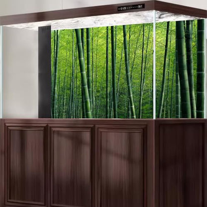 Bamboo Forest Aquarium Background Lush Green Bamboo Forests Scenery Fish Tank Background Idyllic Scenic Bamboos Terrarium Backgrounds Tranquil Bamboos Trees Reptile Tank Backgrounds 36x20in
