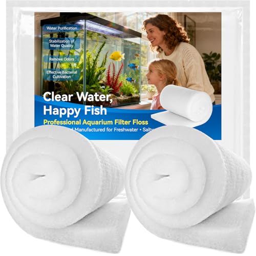 Aquarium Filter Floss Pad - Mechanical & Polishing Polyester Media for Fish Tank Filters, Ultra-Clear Water in No Time, 3/4" Thick (39.4” x 11.8”) 2 Pack
