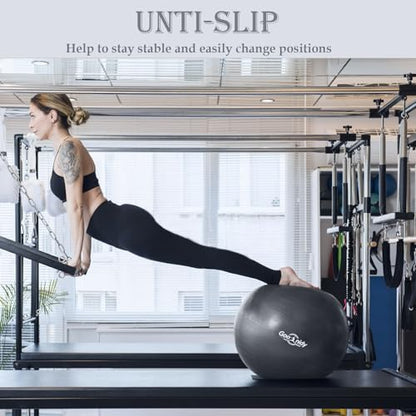 Soft Exercise Ball, Yoga Pregnancy Ball Chair, Pilates Equipment with Pump - color: Black, size: S(15-18inch/38-45cm)