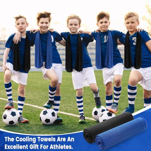 Hosuly 100 Pack Cooling Towels, 40"x12" - color: Deep Blue, Black