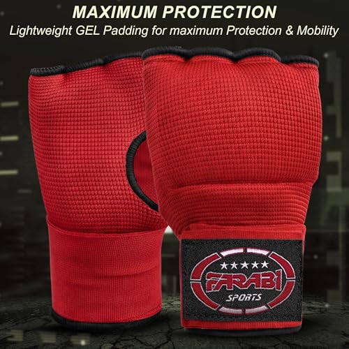 FARABI Kids Hybrid Boxing Inner Gloves Punching Boxing Gloves - color: All Red