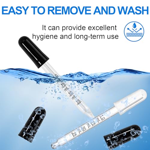 10 Pcs Eye Dropper with Durable Rubber Head, 1ml Glass Dropper, Liquid Droppers for Oils, Eye Droppers for Medicine, Precise Pipette Droppers for crafts, Essential Oil, Food