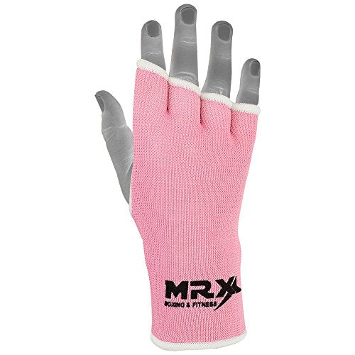 MRX Womens Training Boxing Inner Gloves Bandages MMA Fist Hand Wraps Protector Mitts - color: Pink, size: Large