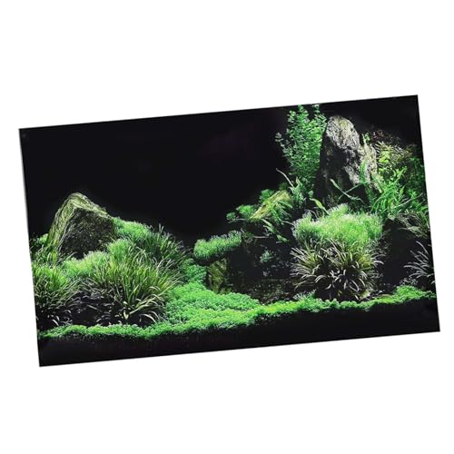 Aquarium Background Sticker, Fish Tank Seafloor Water Grass Decoration Painting, PVC Sticker for Fish Tank, Tropical Marine Landscape (76 * 46cm) - size: 76*46cm
