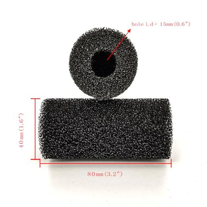 6X Pre-Filter Sponge for Aquarium Shrimp Fry Fish Tank Filter Pump Prefilter Sponge Replacement Foam Cover 3.2 X 1.6 Inch with 0.6" Hole Diameter