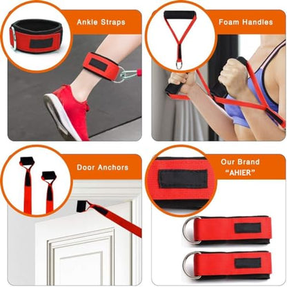 14 PCS Exercise Resistance Bands with Handles Set, Workout Bands for Men