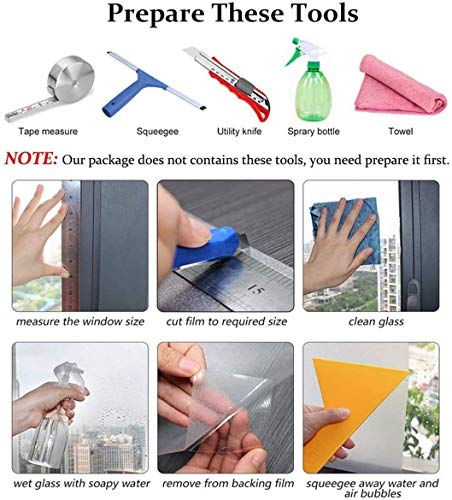 Total Blackout Window Film 100% Light Blocking Non Adhesive No Residue Removable Opaque Static Cling Privacy Glass Tint for Home Bedroom Darkening Heat Control (17.5 in x 13.1 Ft) - color: Black, size: 17.5 Inch x 13.1 Feet