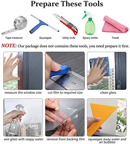 Total Blackout Window Film 100% Light Blocking Non Adhesive No Residue Removable Opaque Static Cling Privacy Glass Tint for Home Bedroom Darkening Heat Control (17.5 in x 13.1 Ft) - color: Black, size: 17.5 Inch x 13.1 Feet