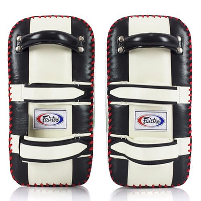 Fairtex Curved Muay Thai Pads, Kickboxing Punching Kicking Striking Shield - color: Black/White, size: Extra Thick
