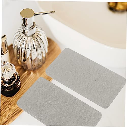 Mikinona 4pcs Diatomite Absorbent Pads for Quick Drying Multi-purpose Cup Soap Holders Bathroom Countertop Mats Grey for Home Hotel and Restaurant Use