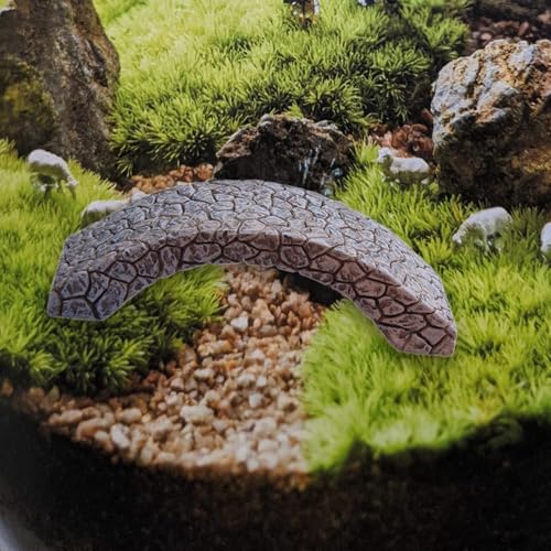 Miniature Arch Bridge Figurine Aquarium Decoration Decorative Resin Fairy Garden Accessories Small Statue Flower Pot Decor, Without Railings