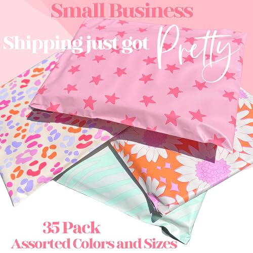 Designer Poly Mailer Original Variety Pack, Heavy Duty Waterproof Self-Seal Shipping Bags for Small Businesses, Cute Mailing Envelopes, Bulk Tear-Resistant Packaging, 36 Bags