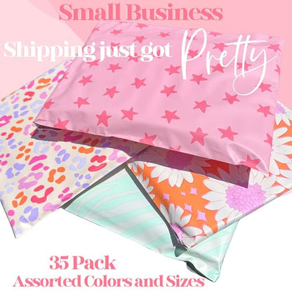 Designer Poly Mailer Original Variety Pack, Heavy Duty Waterproof Self-Seal Shipping Bags for Small Businesses, Cute Mailing Envelopes, Bulk Tear-Resistant Packaging, 36 Bags