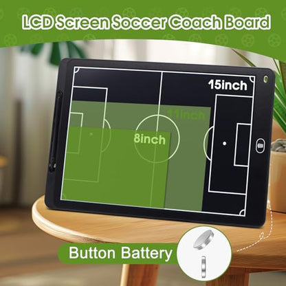 Soccer Coach Board,LCD Tactic Coaching Board,Digital Football Coaching Board,Writing Tablet Blackboard LCD Tactical Board with Stylus Pen for Strategy Planning and Training
