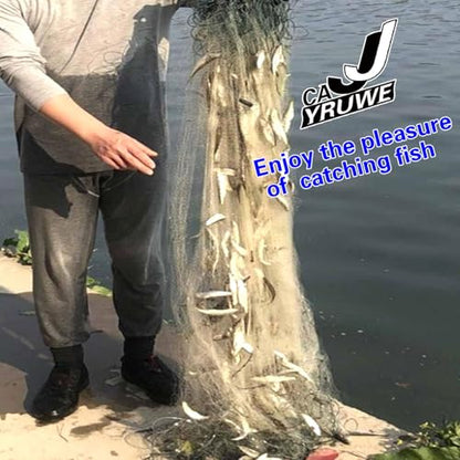 Fishing Net 82 ft x5 ft, Easily Catch Fish nets, Three Layer Sticky Net for More Fish