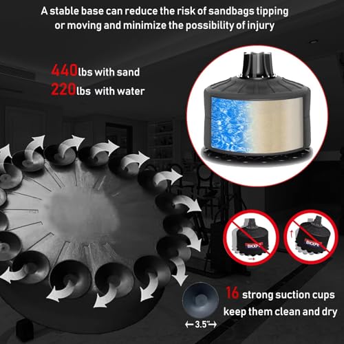 Punching Dummy Freestanding Silicone Punching Bag with Telescopic Height - color: Black