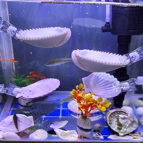 VCEPJH Betta Resting Spot 4 Pcs Betta Hammock with Suction Cups Shell Bed Toys for Aquarium Small Fish Natural Spawning Grounds Breeding Fish Tank Accessories Decorations - color: Colorful