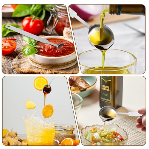 2pcs 1 Tsp Measuring Spoon,5 ML Long Handle Teaspoon Measuring Spoon,Stainless Steel 1 Tsp Teaspoon Scoop for Accurate Measure Liquid Dry Ingredients Ground Coffee, Cooking & Baking