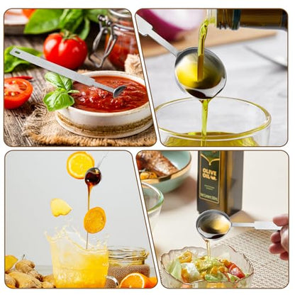 2pcs 1 Tsp Measuring Spoon,5 ML Long Handle Teaspoon Measuring Spoon,Stainless Steel 1 Tsp Teaspoon Scoop for Accurate Measure Liquid Dry Ingredients Ground Coffee, Cooking & Baking