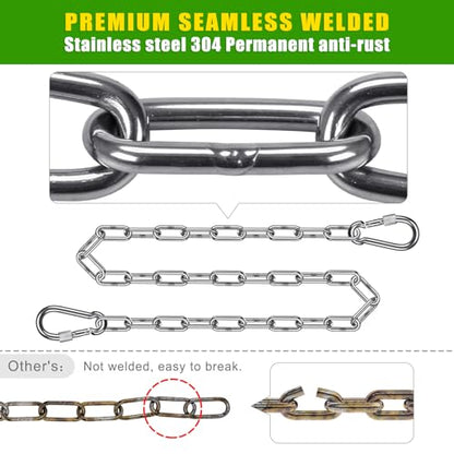 SELEWARE Stainless Steel Punching Bag Chain with Carabiners - color: 20" Chain – 2 Pack