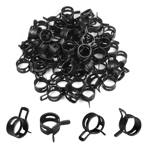 60Pcs 0.47"(12mm) ID Spring Band Hose Clamps, 1/2" ID Fuel Line Hose Clamp, Low Pressure Air Clamp, Water Pipe Air Tube Silicone Vacuum Hose Clamp, Bushing Automotive Replacement Fastener - size: 12mm, style: 60-Packs