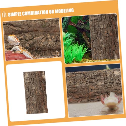 3pcs Bark Background for Reptile Terrariums Decor for Fish Tanks Comfortable Habitat for Snakes Lizards More