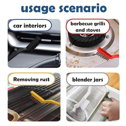 Crevice Cleaning Brush Set, Multi-Purpose Hard Bristle Brushes for Deep Cleaning Kitchen, Bathroom, Grout, Sink, Cup, Teapot, Bottle, Blender, Corners, Tight Spaces & More